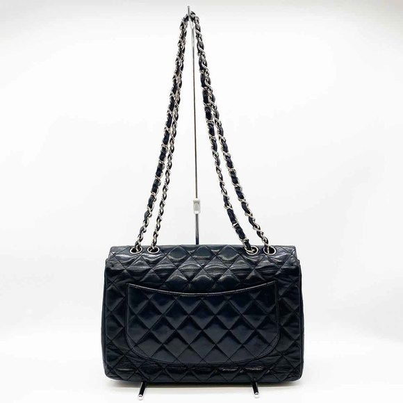 Chanel Bag Double Black Matelasse Shoulder Chain - Picture 1 of 10